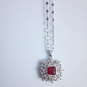 Beautiful Silver & Red Necklace